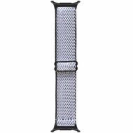 Elastisches Solo Loop Nylonarmband - Wei&szlig; mit Schwarz - Samsung Galaxy Watch 8 Classic - 46mm