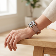 Lederarmband - Hellrosa - Geeignet f&uuml;r Apple Watch 38mm / 40mm / 41mm / 42mm