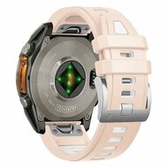 Silikonarmband - Lachsrosa mit wei&szlig; - Garmin Instinct E - 40mm