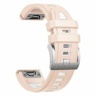 Silikonarmband - Lachsrosa mit wei&szlig; - Garmin Instinct E - 40mm