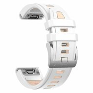 Silikonarmband - Wei&szlig; mit Lachsrosa - Garmin Instinct E - 40mm