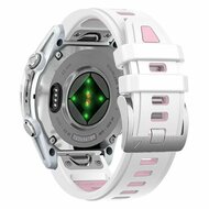 Silikonarmband - Wei&szlig; mit rosa - Garmin Instinct E - 40mm