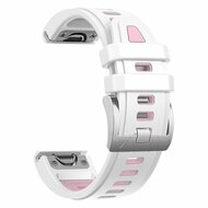 Silikonarmband - Wei&szlig; mit rosa - Garmin Instinct E - 40mm