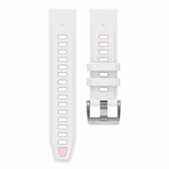 Silikonarmband - Wei&szlig; mit rosa - Garmin Instinct E - 40mm