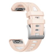 Silikonarmband - Lachsrosa mit wei&szlig; - Garmin Fenix 8 - 43mm