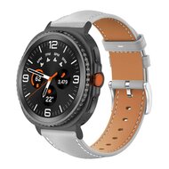 Lederarmband mit schwarzem Anschluss - Grau - Samsung Galaxy Watch 8 - 40mm / 44mm