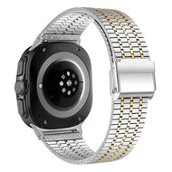 Edelstahlarmband - Silber mit Gold - Samsung Galaxy Watch 8 Classic - 46mm