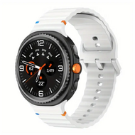 Classic Wave Silikonarmband - Wei&szlig; - Samsung Galaxy Watch 8 Classic - 46mm