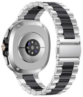 Edelstahl-Gliederarmband - Silber mit Schwarz - Samsung Galaxy Watch 8 Classic - 46mm