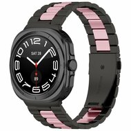 Edelstahl-Gliederarmband - Schwarz mit Ros&eacute;gold - Samsung Galaxy Watch 8 Classic - 46mm