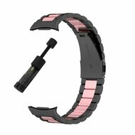 Edelstahl-Gliederarmband - Schwarz mit Ros&eacute;gold - Samsung Galaxy Watch 8 Classic - 46mm