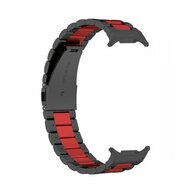 Edelstahl-Gliederarmband - Schwarz mit Rot - Samsung Galaxy Watch 8 Classic - 46mm