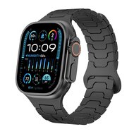 Dragon Scale Silikonarmband - Schwarz - Geeignet f&uuml;r Apple Watch 44mm / 45mm / 46mm / 49mm