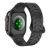 Dragon Scale Silikonarmband - Schwarz - Geeignet f&uuml;r Apple Watch 44mm / 45mm / 46mm / 49mm