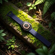 Dragon Scale Silikonarmband - Blau mit Schwarz - Geeignet f&uuml;r Apple Watch 44mm / 45mm / 46mm / 49mm