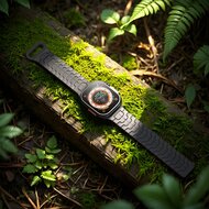 Dragon Scale Silikonarmband - Grau mit Orange - Geeignet f&uuml;r Apple Watch 44mm / 45mm / 46mm / 49mm