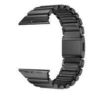 Premium-Edelstahl-/Silikonarmband - Schwarz - Geeignet f&uuml;r Apple Watch 44mm / 45mm / 46mm / 49mm