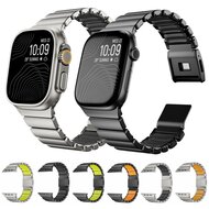 Premium-Edelstahl-/Silikonarmband - Schwarz - Geeignet f&uuml;r Apple Watch 44mm / 45mm / 46mm / 49mm