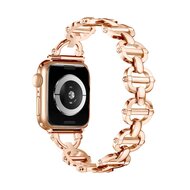 Metall-Leitergliederarmband - Champagner / Ros&eacute;gold - Passend f&uuml;r Apple Watch 44mm / 45mm / 46mm / 49mm