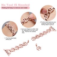 Metall-Leitergliederarmband - Rose pink - Passend f&uuml;r Apple Watch 44mm / 45mm / 46mm / 49mm