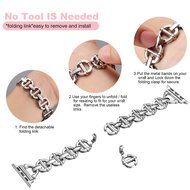 Metall-Leitergliederarmband - Silber - Passend f&uuml;r Apple Watch 38mm / 40mm / 41mm / 42mm