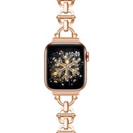 Metall-Leitergliederarmband - Champagner / Ros&eacute;gold - Passend f&uuml;r Apple Watch 38mm / 40mm / 41mm / 42mm