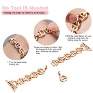 Metall-Leitergliederarmband - Champagner / Ros&eacute;gold - Passend f&uuml;r Apple Watch 38mm / 40mm / 41mm / 42mm