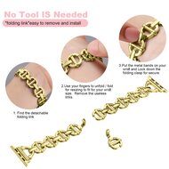 Metall-Leitergliederarmband - Gold - Passend f&uuml;r Apple Watch 38mm / 40mm / 41mm / 42mm