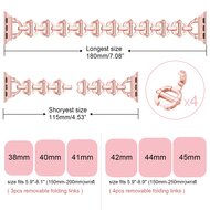 Metall-Leitergliederarmband - Rose pink - Passend f&uuml;r Apple Watch 38mm / 40mm / 41mm / 42mm