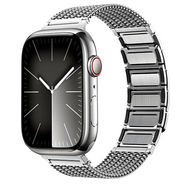 Luxuri&ouml;ses magnetisches Edelstahlband - Silber - Geeignet f&uuml;r Apple Watch 38mm / 40mm / 41mm / 42mm
