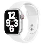 Gummi-Sportband - Wei&szlig; - Geeignet f&uuml;r Apple Watch 44mm / 45mm / 46mm / 49mm