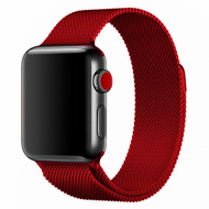 Milanaise-Edelstahlarmband - Rot - Geeignet f&uuml;r Apple Watch 44mm / 45mm / 46mm / 49mm