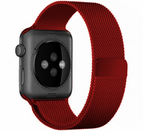Milanaise-Edelstahlarmband - Rot - Geeignet f&uuml;r Apple Watch 44mm / 45mm / 46mm / 49mm