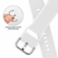 Weiches Silikonarmband mit Schnallenverschluss - Wei&szlig; - Geeignet f&uuml;r Apple Watch 38mm / 40mm / 41mm / 42mm
