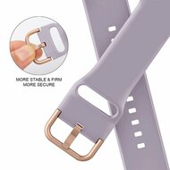 Weiches Silikonarmband mit Schnallenverschluss - Pastellviolett - Geeignet f&uuml;r Apple Watch 38mm / 40mm / 41mm / 42mm