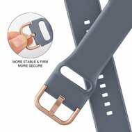 Weiches Silikonarmband mit Schnallenverschluss - Blaugrau - Geeignet f&uuml;r Apple Watch 38mm / 40mm / 41mm / 42mm