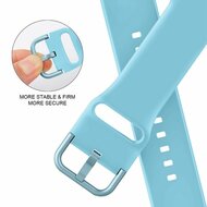 Weiches Silikonarmband mit Schnallenverschluss - Hellblau - Geeignet f&uuml;r Apple Watch 38mm / 40mm / 41mm / 42mm