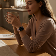 Weiches Silikonarmband mit Schnallenverschluss - Violettbraun - Geeignet f&uuml;r Apple Watch 38mm / 40mm / 41mm / 42mm