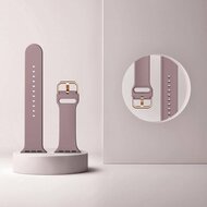 Weiches Silikonarmband mit Schnallenverschluss - Violettbraun - Geeignet f&uuml;r Apple Watch 38mm / 40mm / 41mm / 42mm