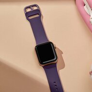 Weiches Silikonarmband mit Schnallenverschluss - Dunkelviolett - Geeignet f&uuml;r Apple Watch 38mm / 40mm / 41mm / 42mm