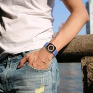 Weiches Silikonarmband mit Schnallenverschluss - Blau-violett - Geeignet f&uuml;r Apple Watch 38mm / 40mm / 41mm / 42mm