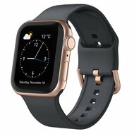 Weiches Silikonarmband mit Schnallenverschluss - Dunkelgrau - Geeignet f&uuml;r Apple Watch 38mm / 40mm / 41mm / 42mm