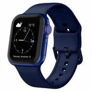Weiches Silikonarmband mit Schnallenverschluss - Nachtblau - Geeignet f&uuml;r Apple Watch 38mm / 40mm / 41mm / 42mm