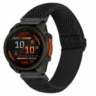 Elastisches Solo Loop Nylonarmband - Schwarz - Garmin Approach S60 &amp; S62 / Instinct / Instinct 2 (Solar)