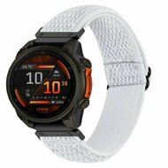 Elastisches Solo Loop Nylonarmband - Wei&szlig; - Garmin Fenix 7s/6s/5s / Instinct 2s / Epix Pro Gen 2 (42mm)