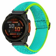 Elastisches Solo Loop Nylonarmband - Mintgr&uuml;n mit Gr&uuml;n - Garmin Fenix 7s/6s/5s / Instinct 2s / Epix Pro Gen 2 (42mm)