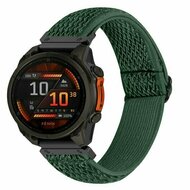Elastisches Solo Loop Nylonarmband - Dunkelgr&uuml;n - Garmin Fenix 9 / 9 pro - 43mm