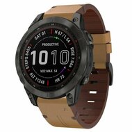 Lederarmband - Hellbraun - Garmin Fenix 9 / 9 pro - 47mm