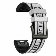 Leder- und Silikonarmband - Wei&szlig; - Garmin Fenix 9 / 9 pro - 47mm