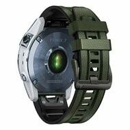 Leder- und Silikonarmband - Gr&uuml;n - Garmin Fenix 9 / 9 pro - 47mm